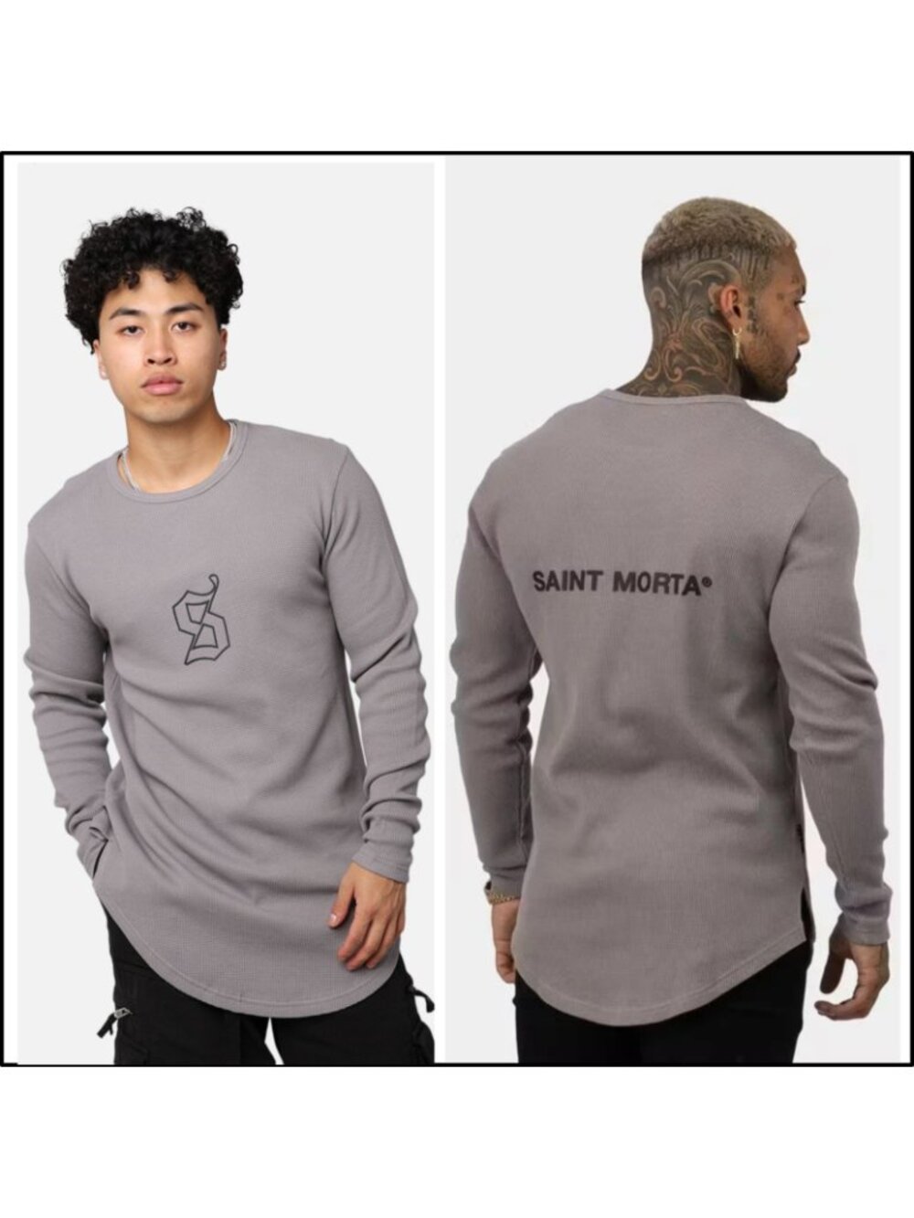 Men's Saint Morta Icon Waffle Thermal Long Sleeve T-shirt-Size 2XL